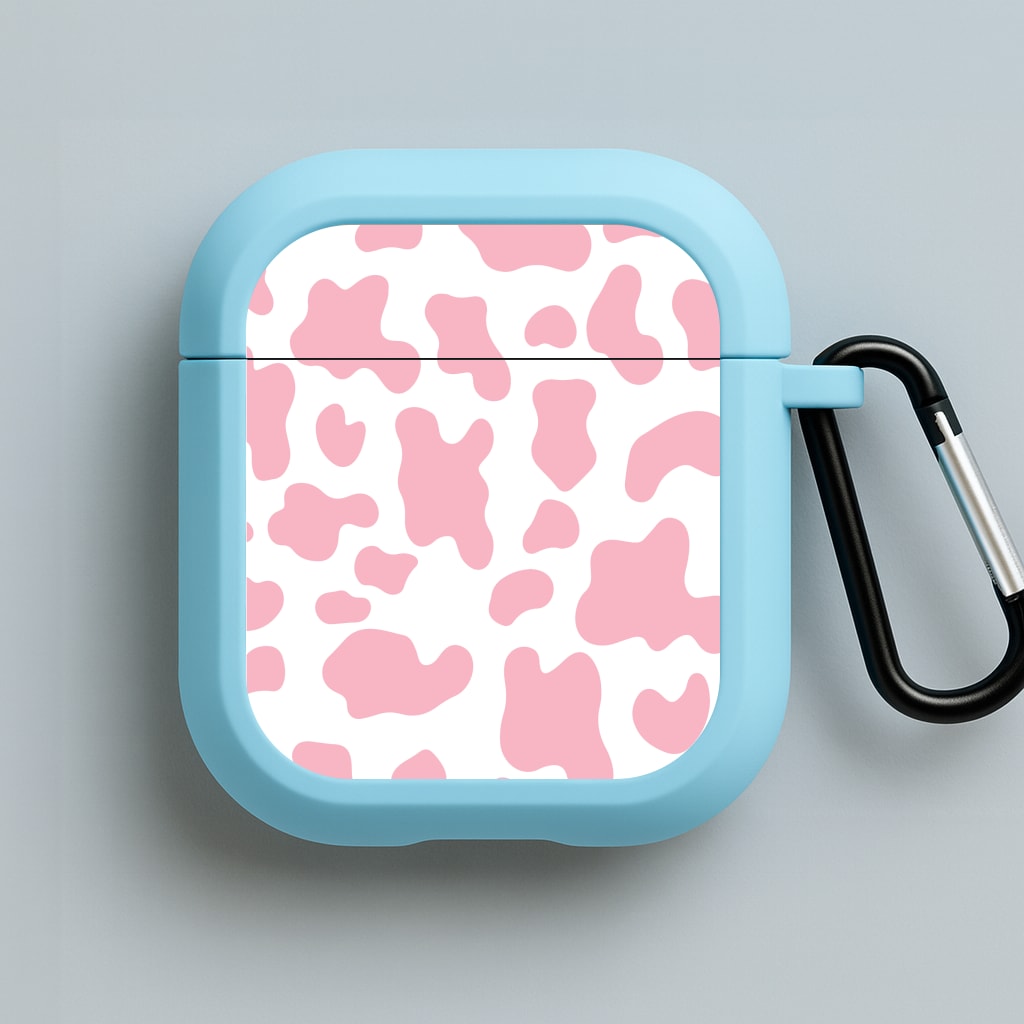 Pink Cow - Animal Patterns Blue AirPods Case