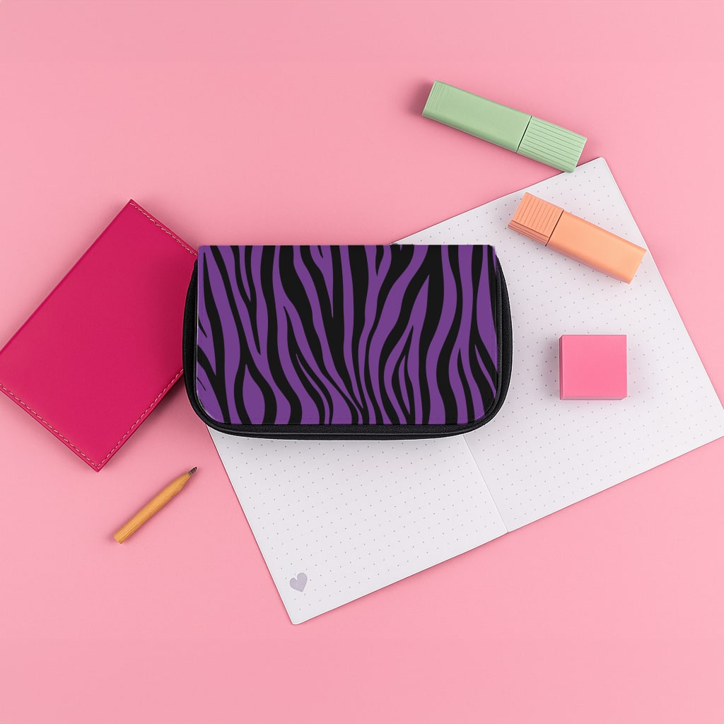 Purple Zebra - Animal Patterns Pencil Case