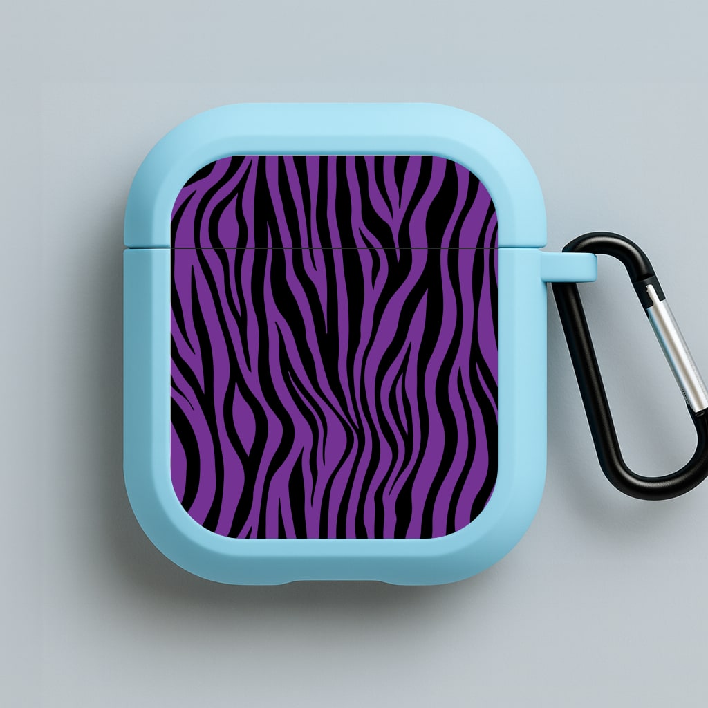 Purple Zebra - Animal Patterns Blue AirPods Case