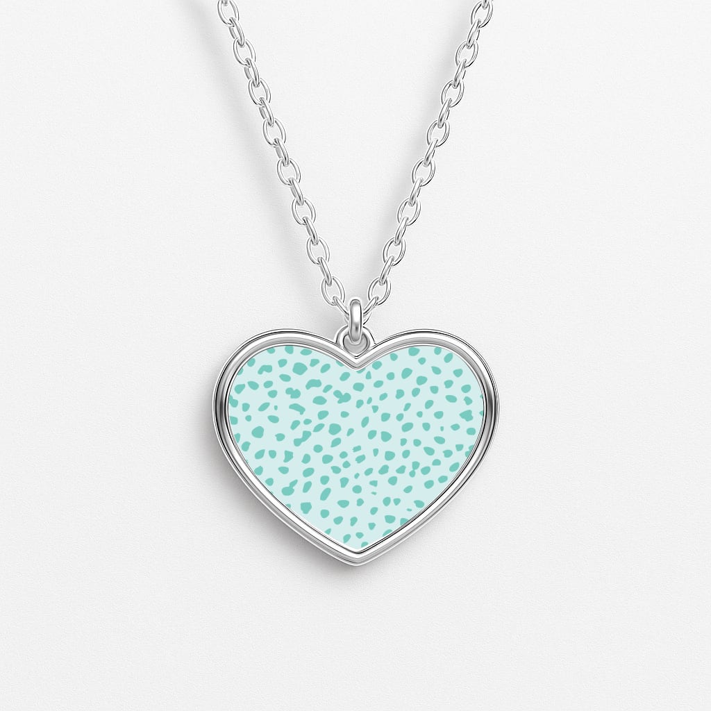 Cheetah - Animal Patterns Heart Necklace
