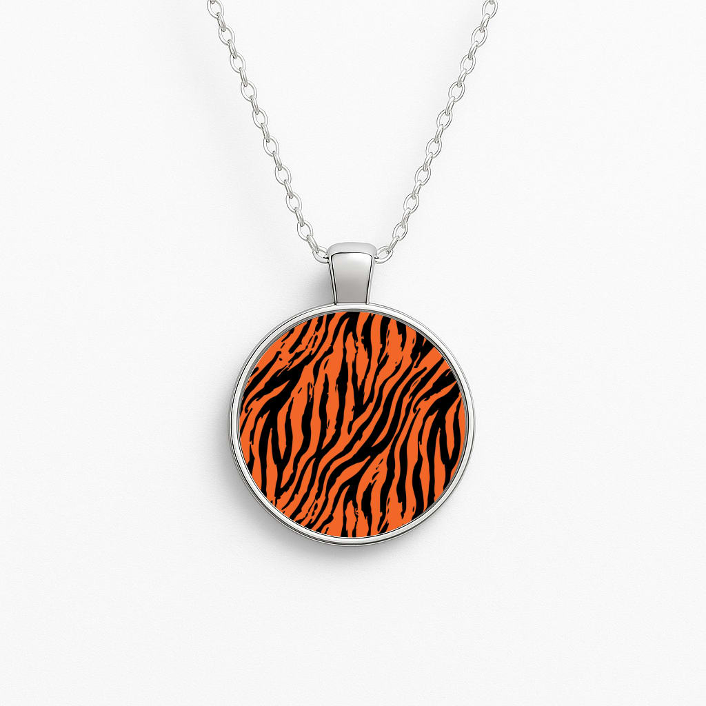 Tiger - Animal Patterns Circle Necklace