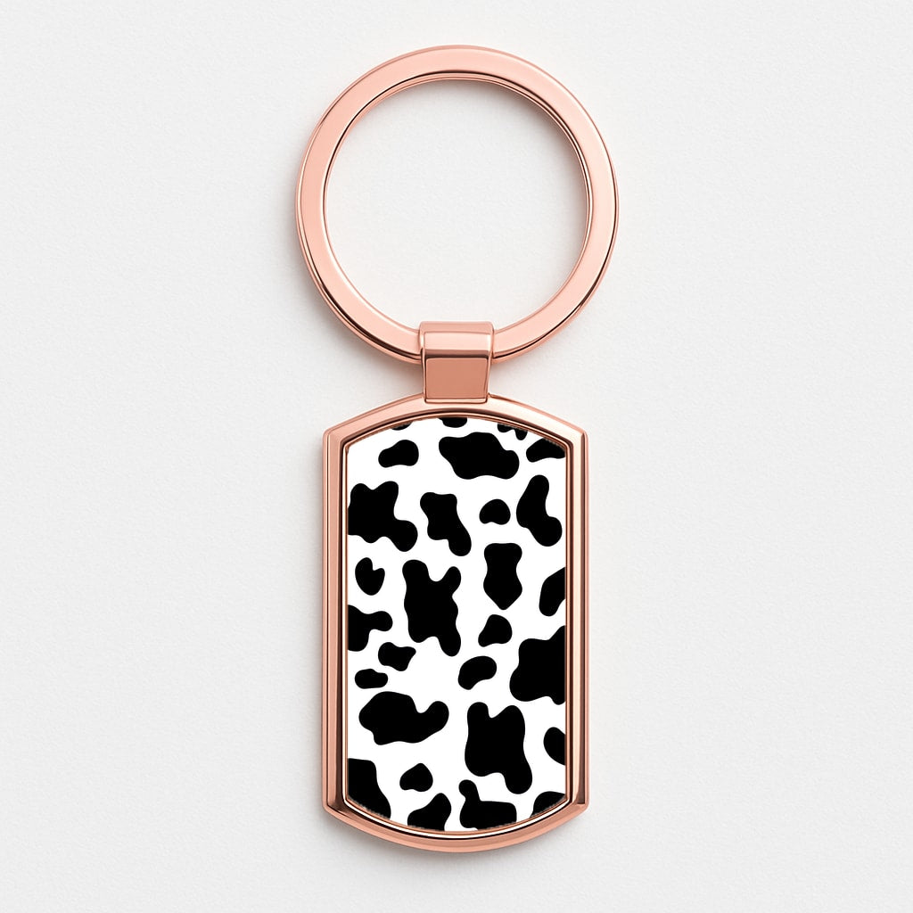 Cow - Animal Patterns Rose Gold Keyring