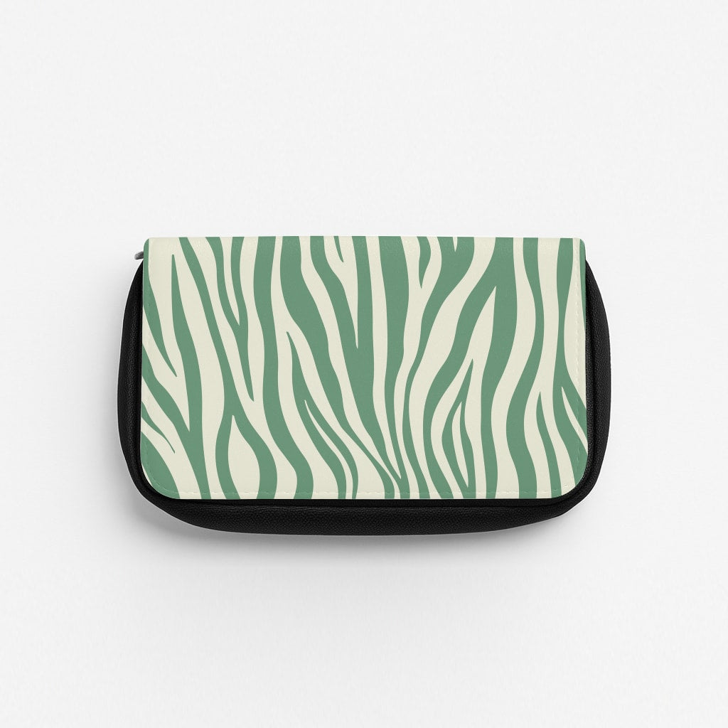 Green Zebra - Animal Patterns Pencil Case