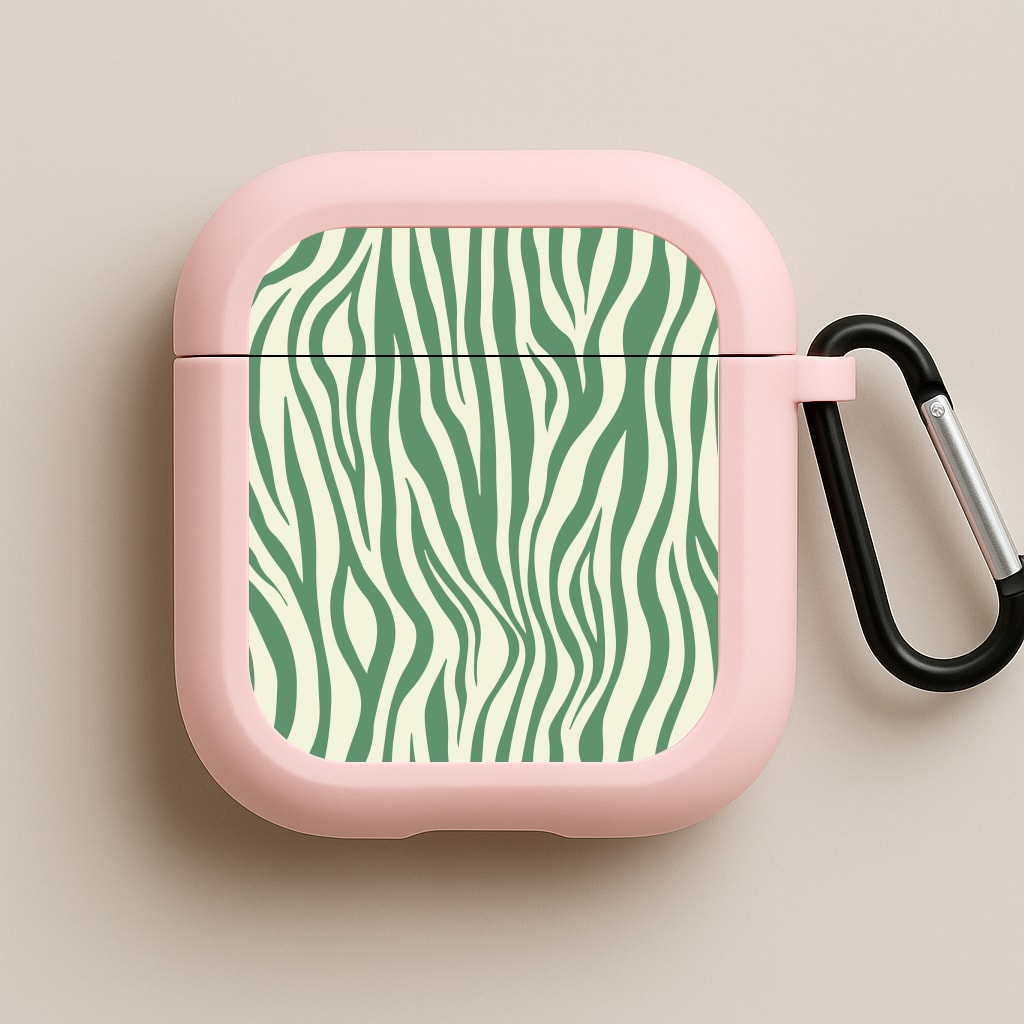 Green Zebra - Animal Patterns Pink AirPods Case