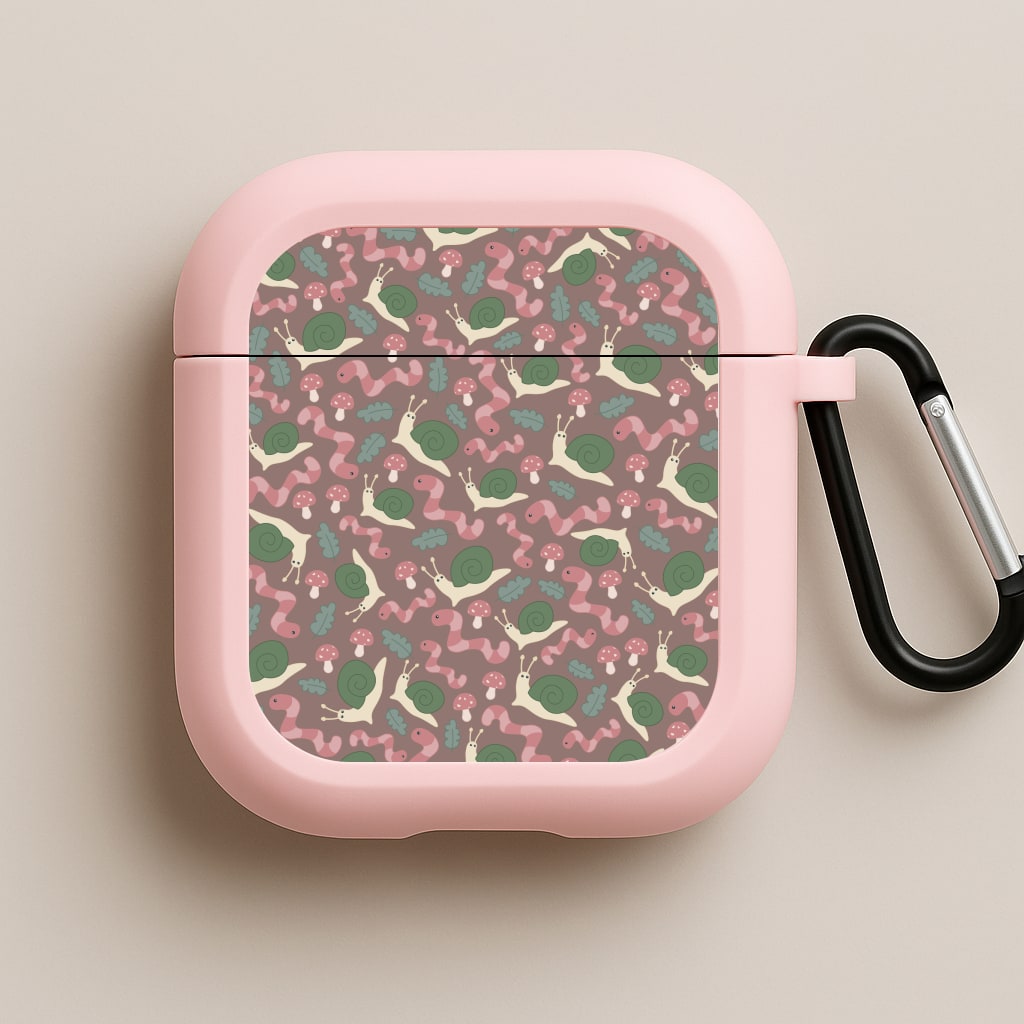 Snails - Animal Patterns Pink AirPods Case