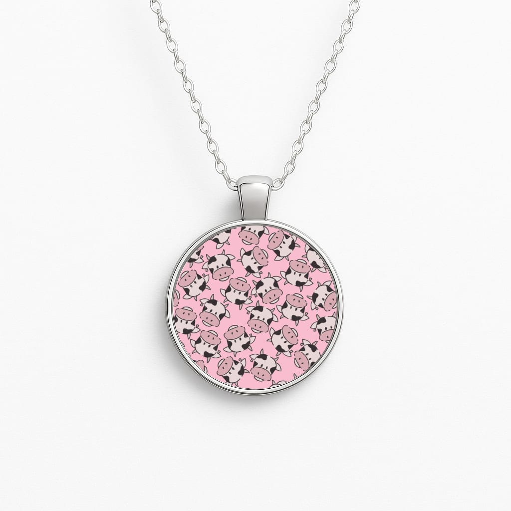 Cows - Animal Patterns Circle Necklace
