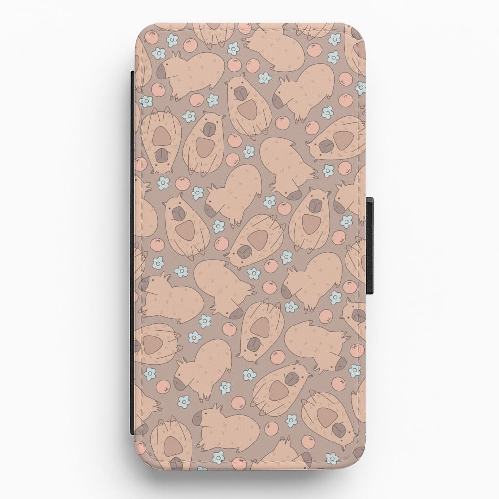 Capybara - Animal Patterns Flip / Wallet Phone Case