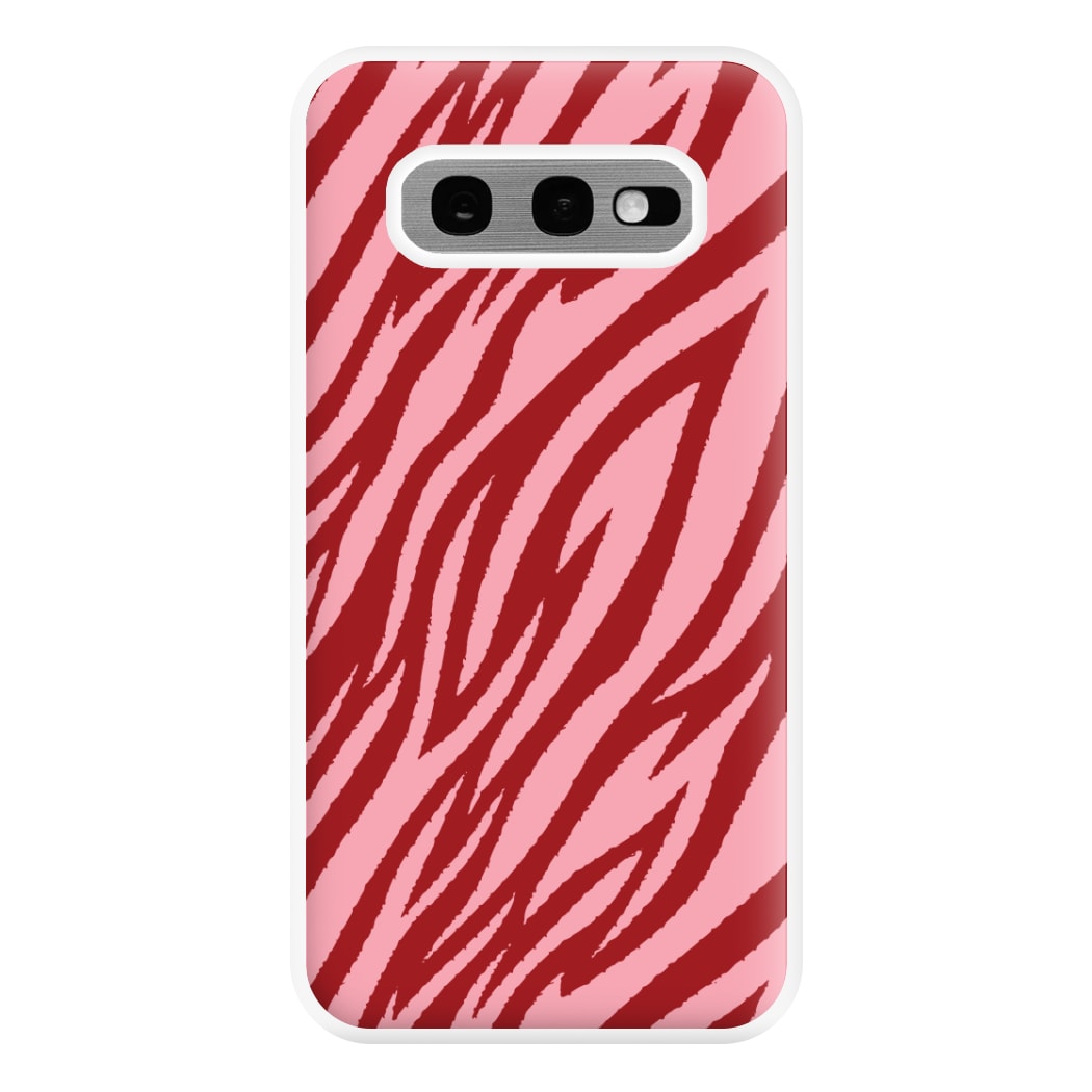 Red And Pink Tiger Print Phone Case for Galaxy S10e