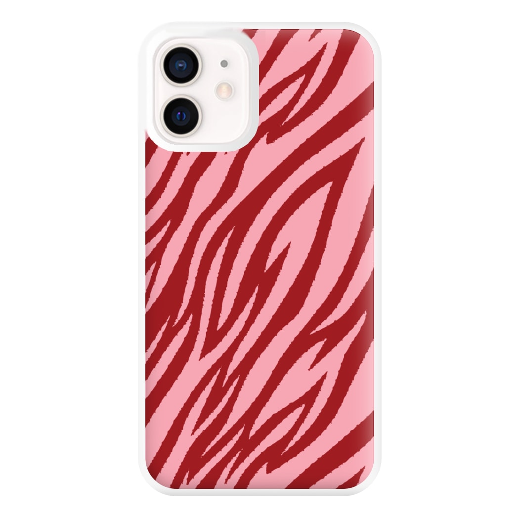 Red And Pink Tiger Print Phone Case for iPhone 12 Mini
