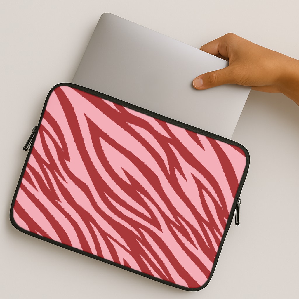 Red And Pink Tiger Print MacBook Case