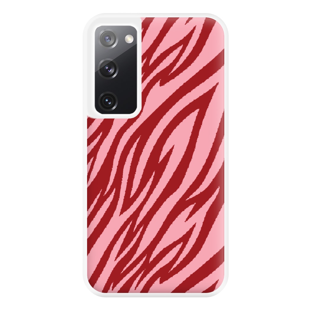 Red And Pink Tiger Print Phone Case for Galaxy S20FE