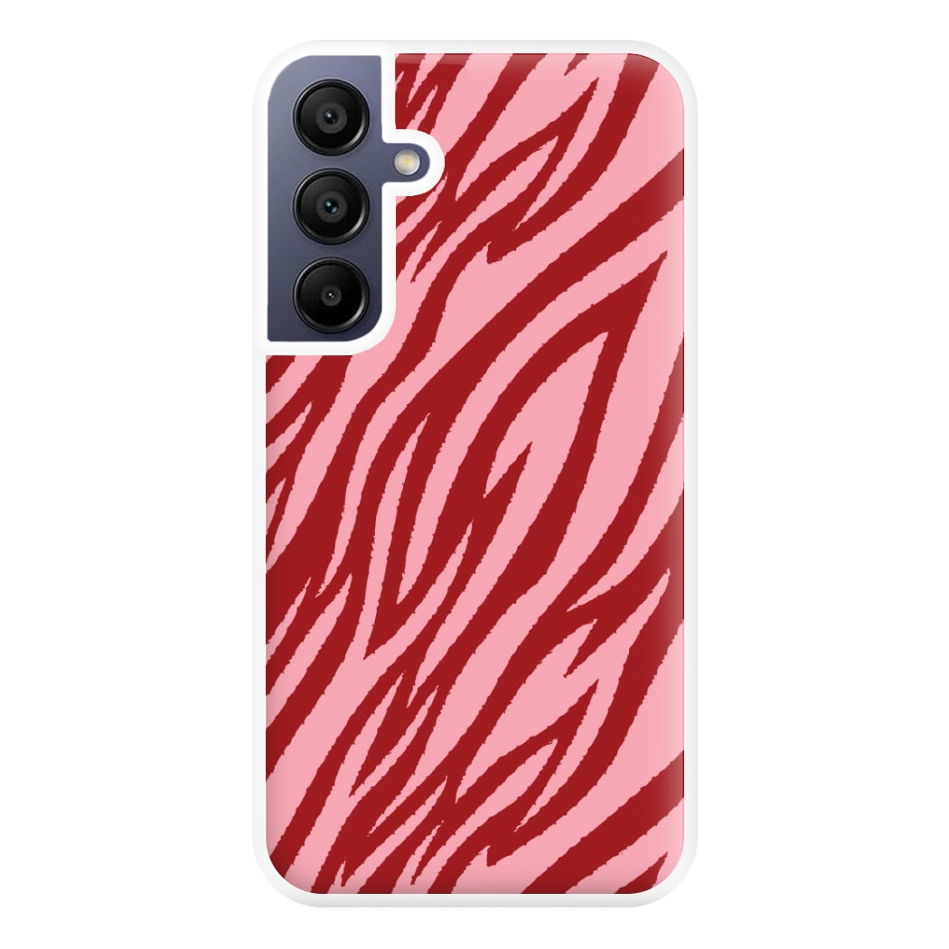 Red And Pink Tiger Print Phone Case for Galaxy A16