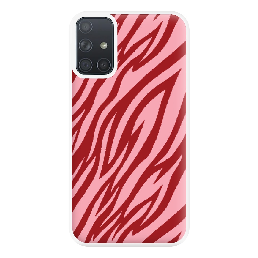 Red And Pink Tiger Print Phone Case for Galaxy A71