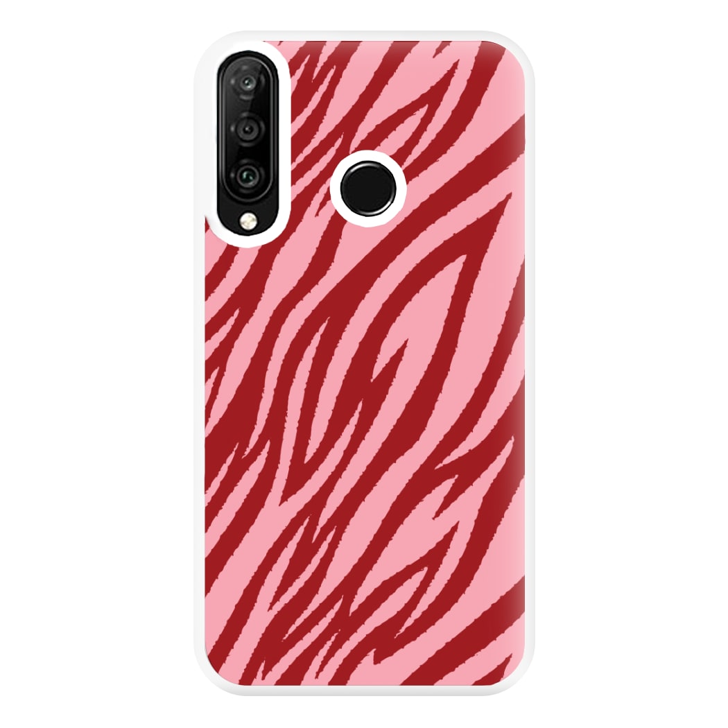 Red And Pink Tiger Print Phone Case for Huawei P30 Lite