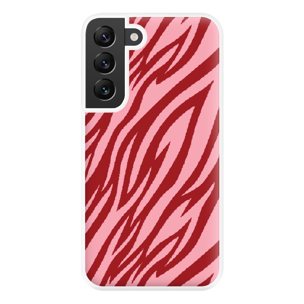 Red And Pink Tiger Print Phone Case for Galaxy S22 Plus