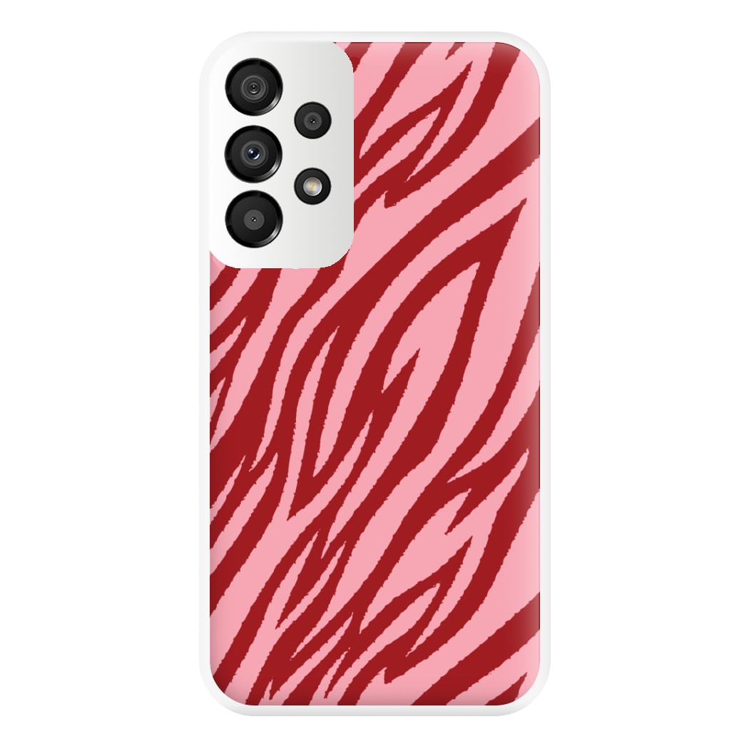 Red And Pink Tiger Print Phone Case for Galaxy A33
