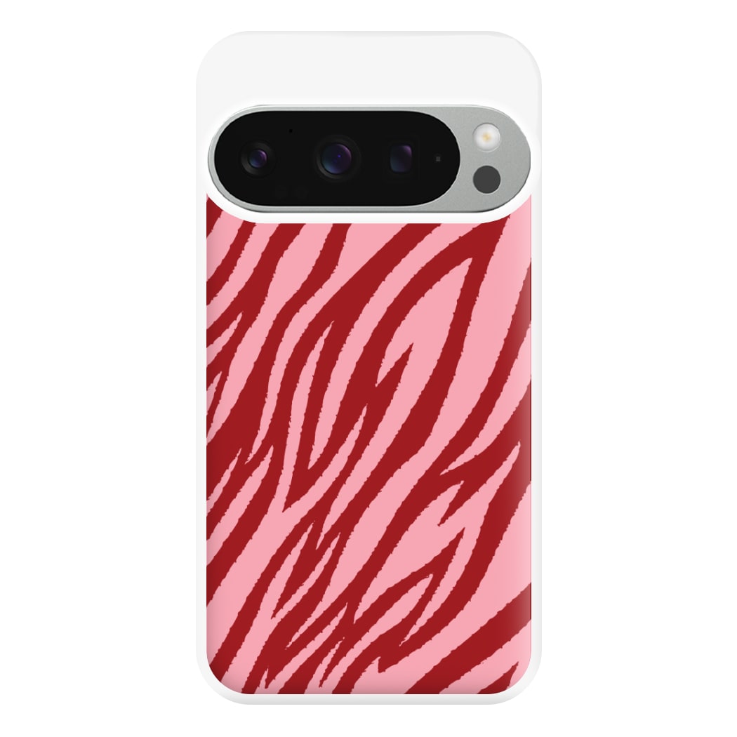 Red And Pink Tiger Print Phone Case for Google Pixel 9 Pro XL
