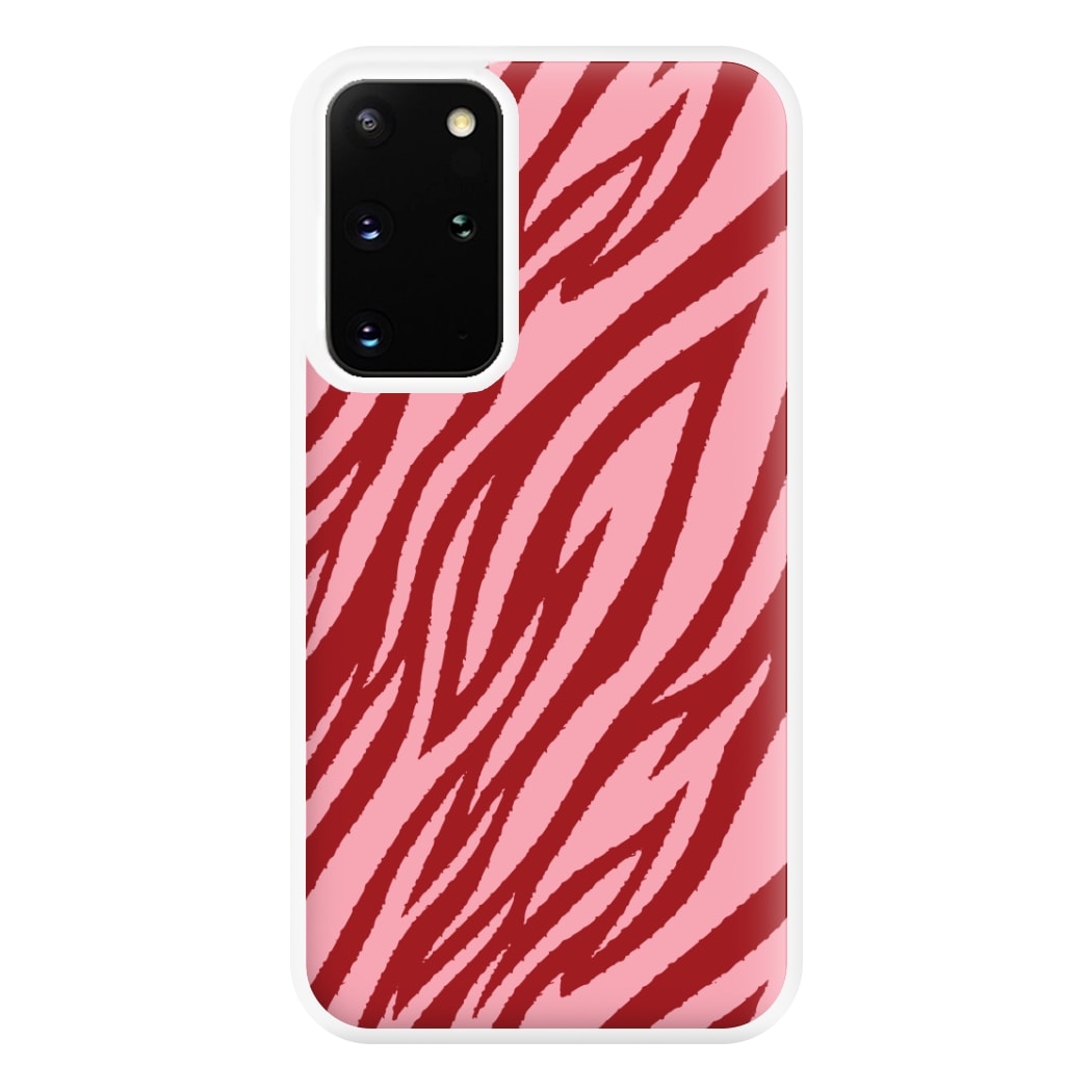 Red And Pink Tiger Print Phone Case for Galaxy S20 Plus