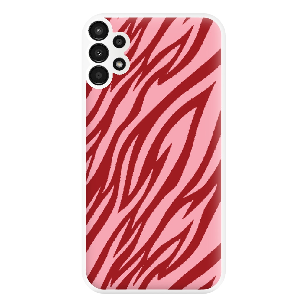 Red And Pink Tiger Print Phone Case for Galaxy A13