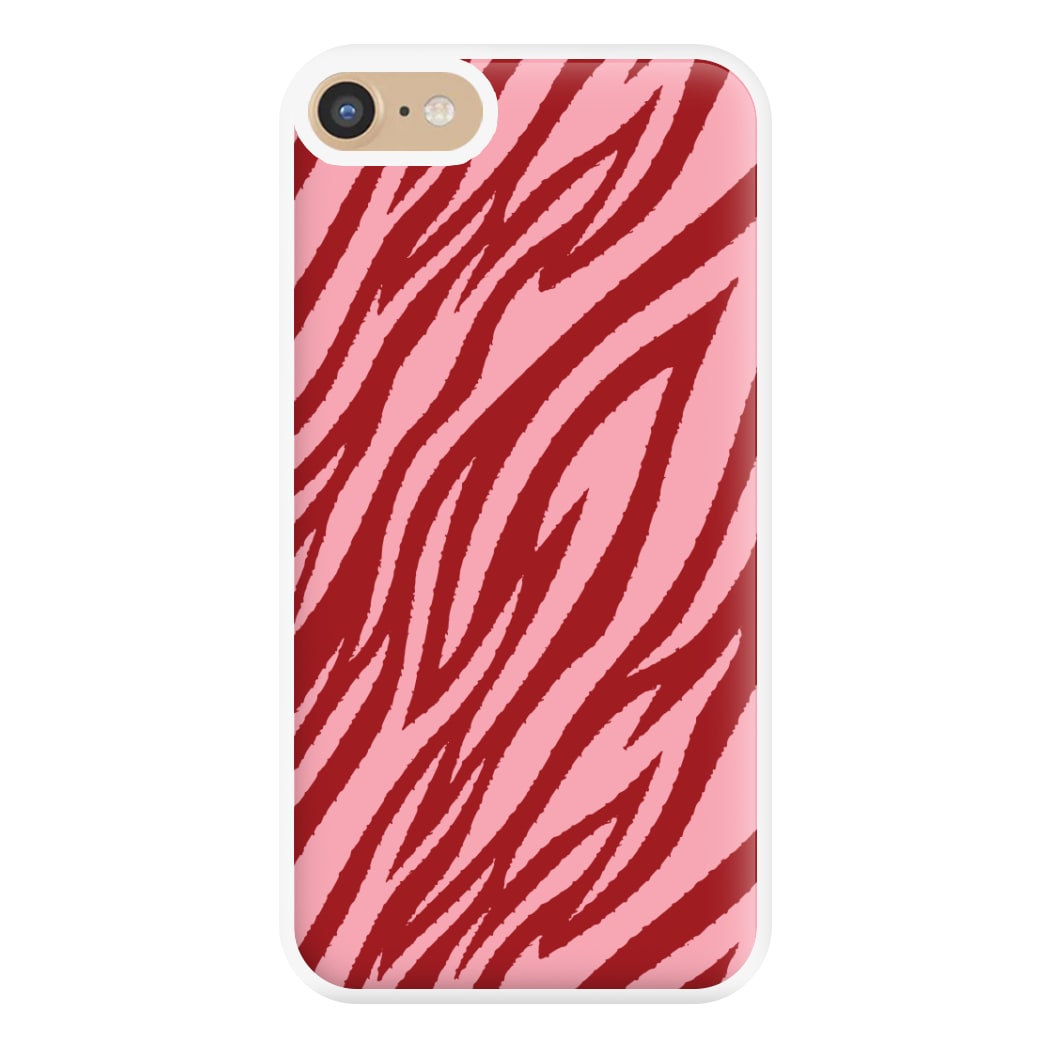 Red And Pink Tiger Print Phone Case for iPhone 6 / 7 / 8 / SE