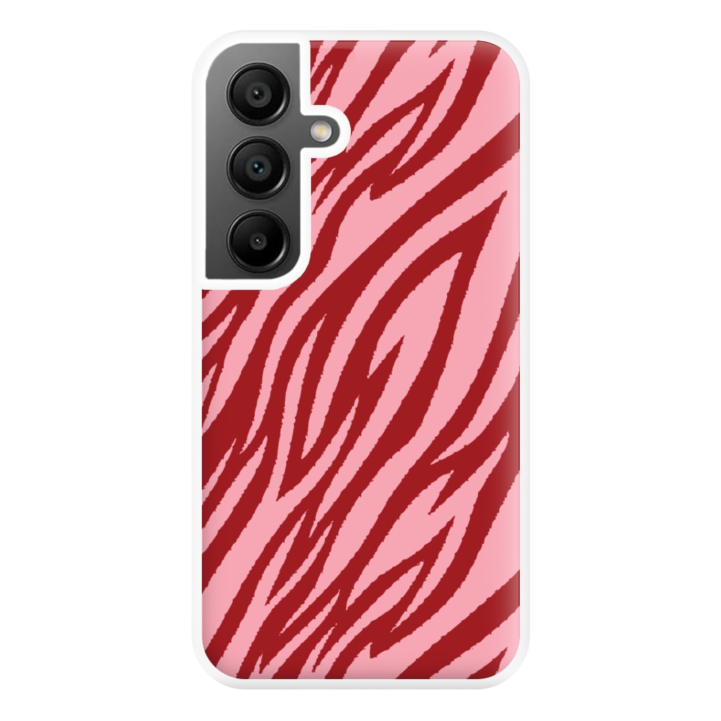 Red And Pink Tiger Print Phone Case for Galaxy A56