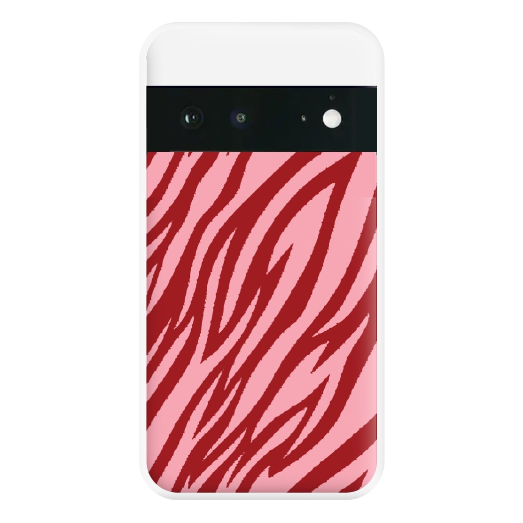Red And Pink Tiger Print Phone Case for Google Pixel 6a