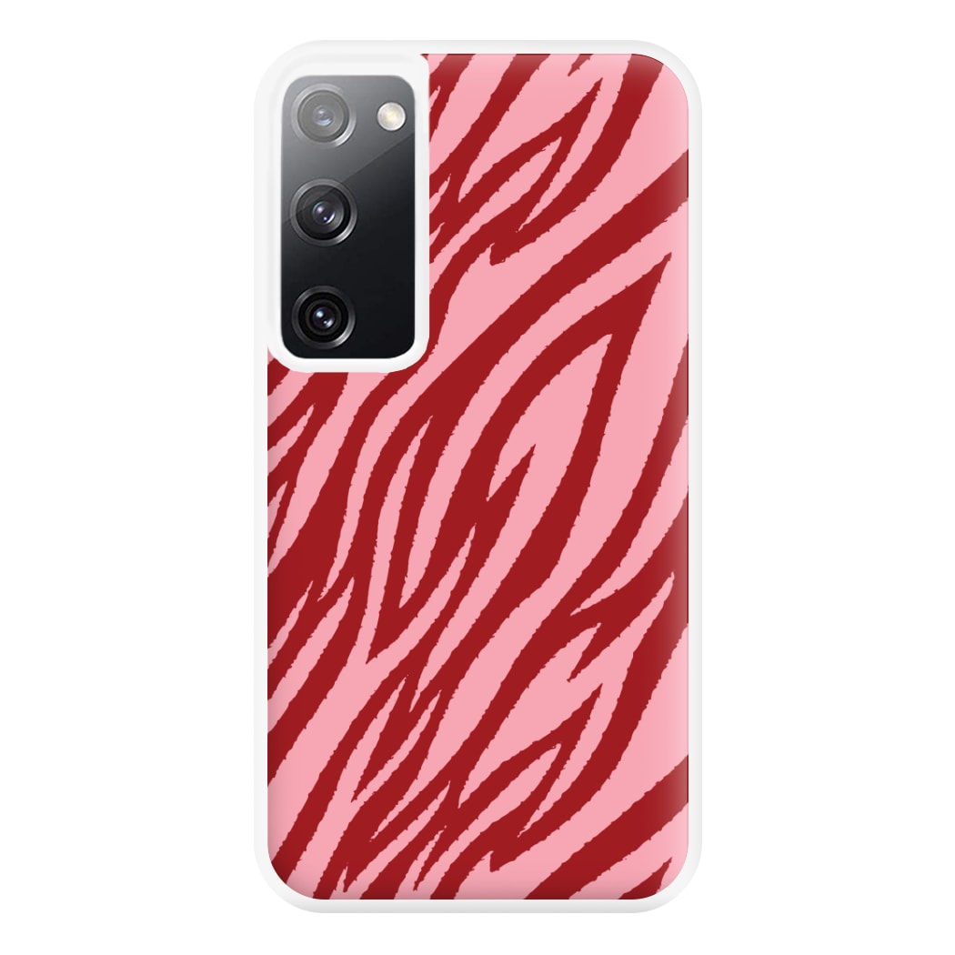 Red And Pink Tiger Print Phone Case for Galaxy S20