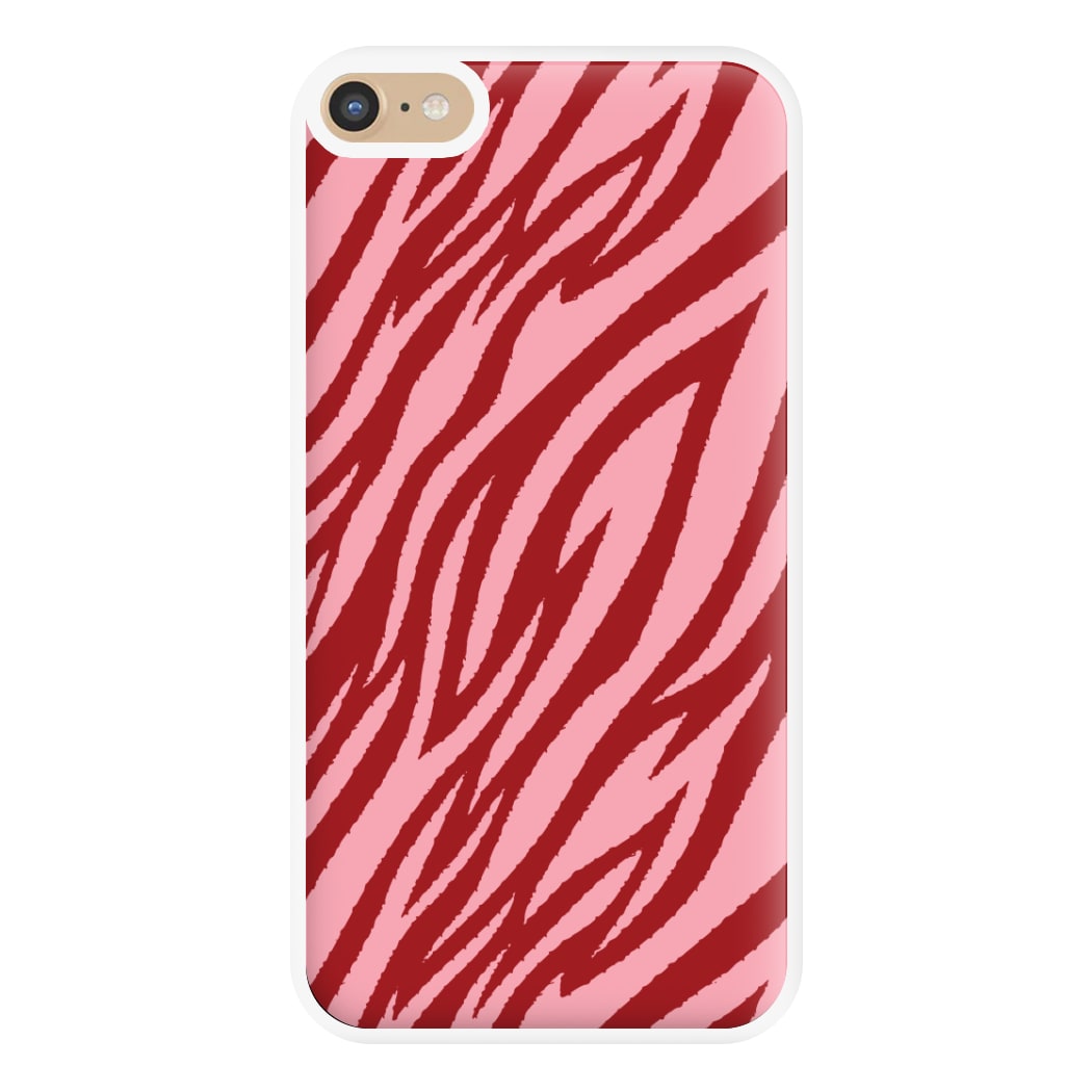 Red And Pink Tiger Print Phone Case for iPhone 6 Plus / 7 Plus / 8 Plus