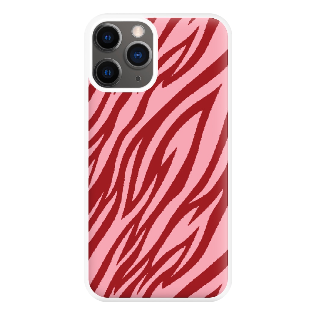 Red And Pink Tiger Print Phone Case for iPhone 12 Pro Max