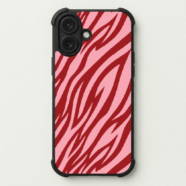 Red And Pink Tiger Print Phone Case — Bumper case