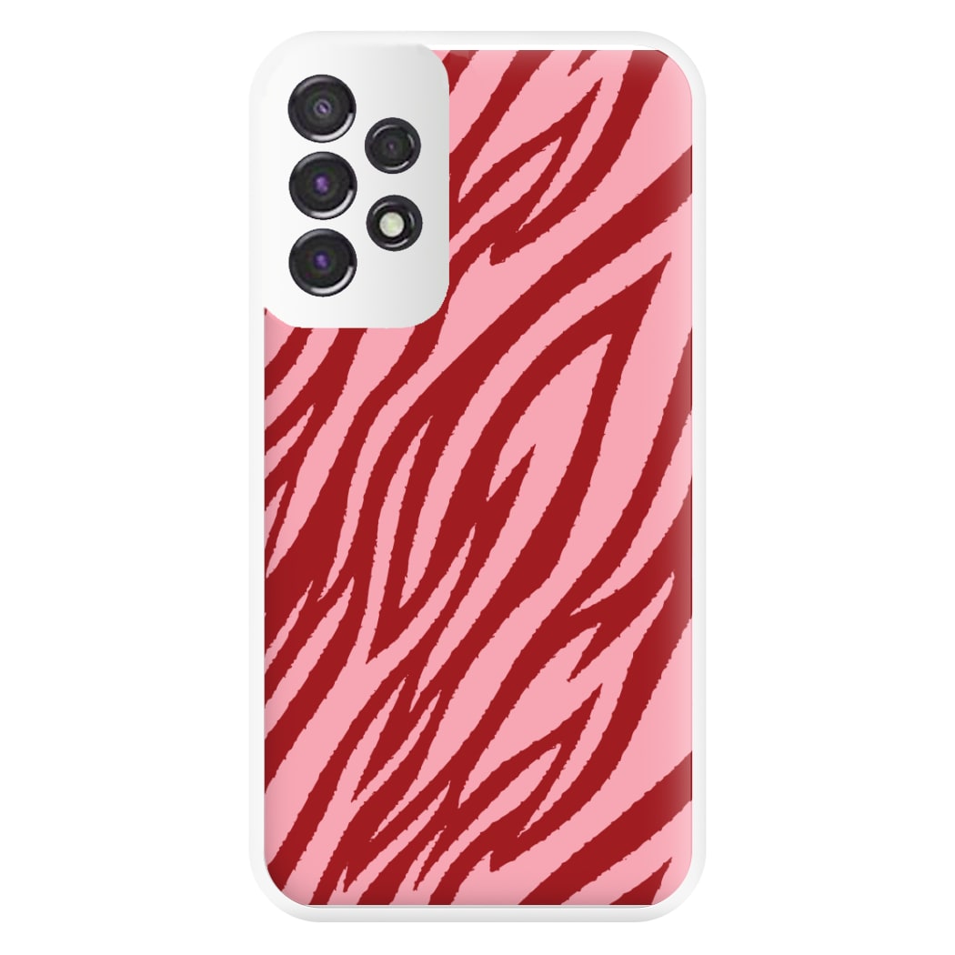 Red And Pink Tiger Print Phone Case for Galaxy A53