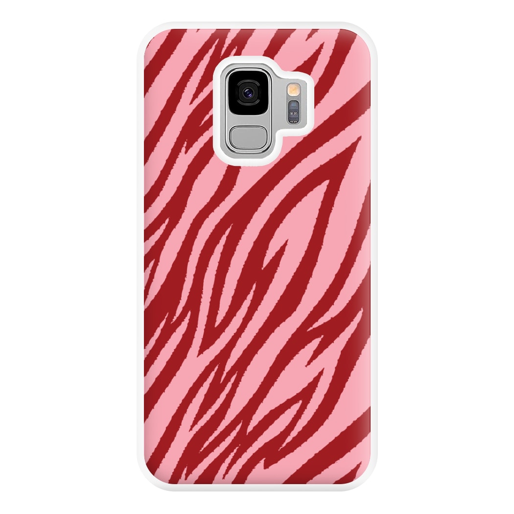 Red And Pink Tiger Print Phone Case for Galaxy S9 Plus