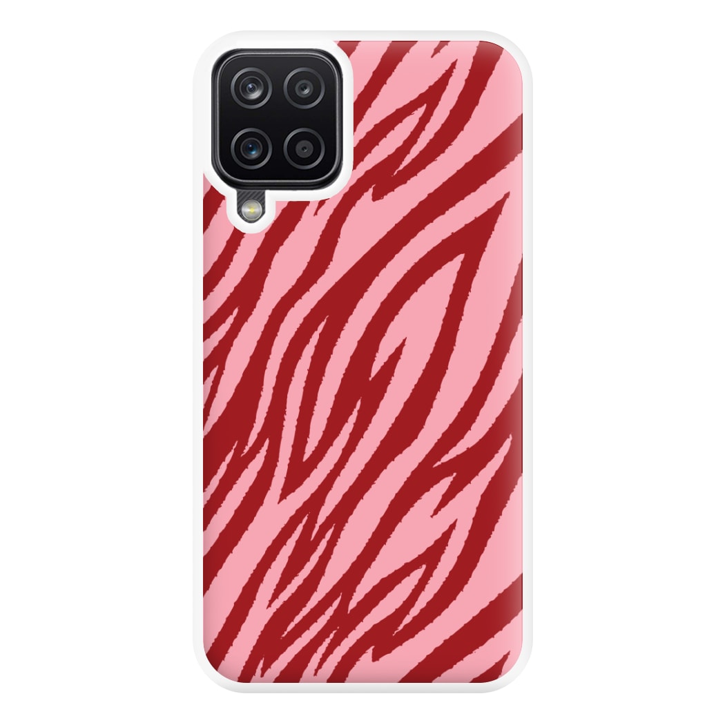 Red And Pink Tiger Print Phone Case for Galaxy A12
