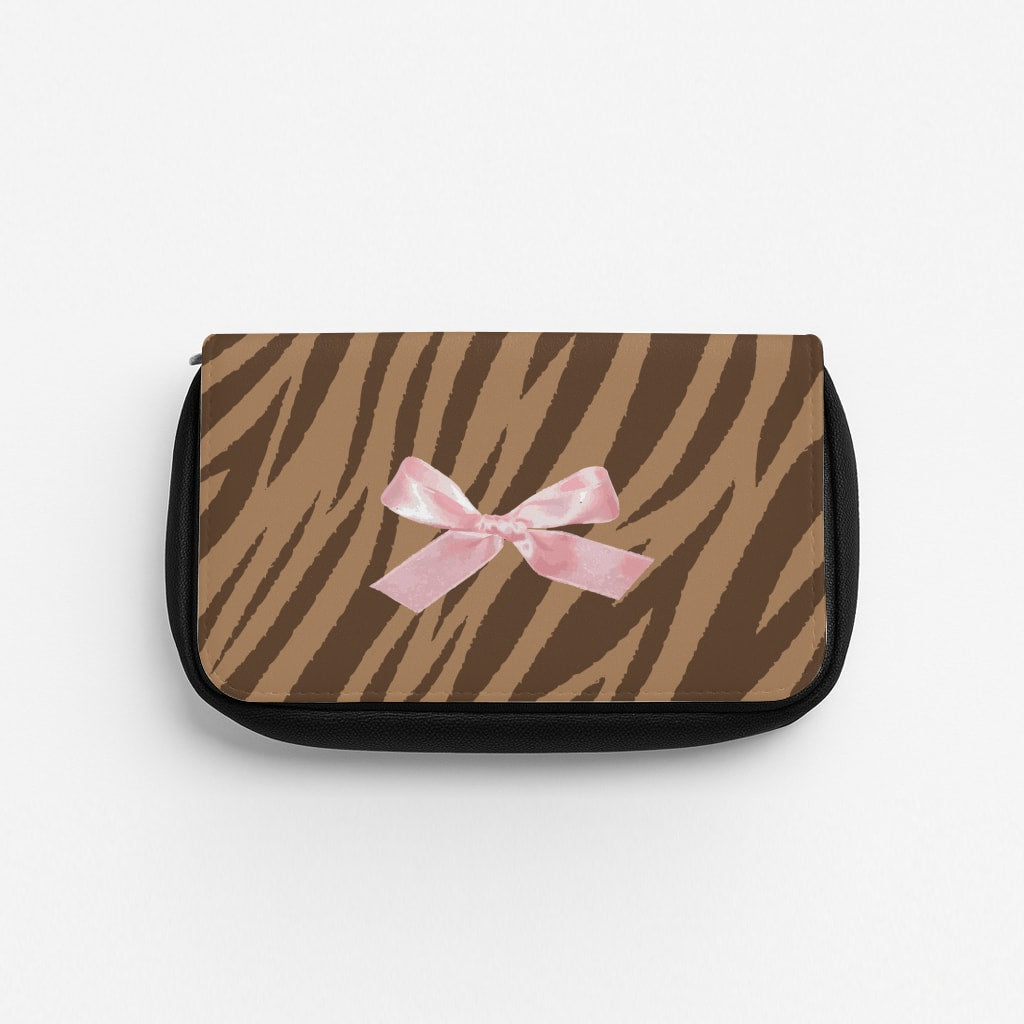 Coquette Brown Tiger Print Pencil Case