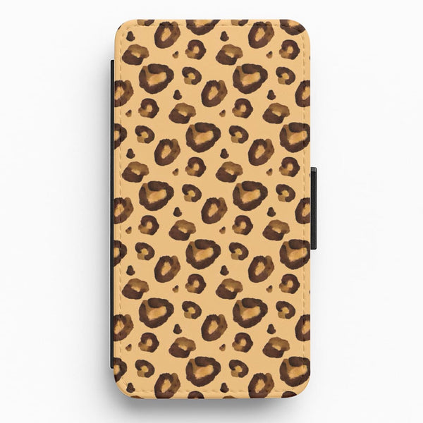 Watercolour Cheetah Print Flip / Wallet Phone Case