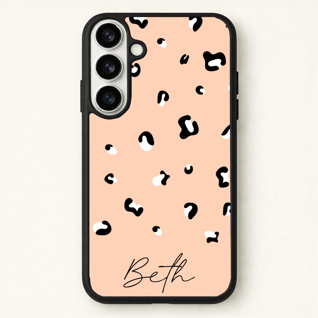 Personalised Name Cheetah Print Phone Case for Galaxy S26 Plus