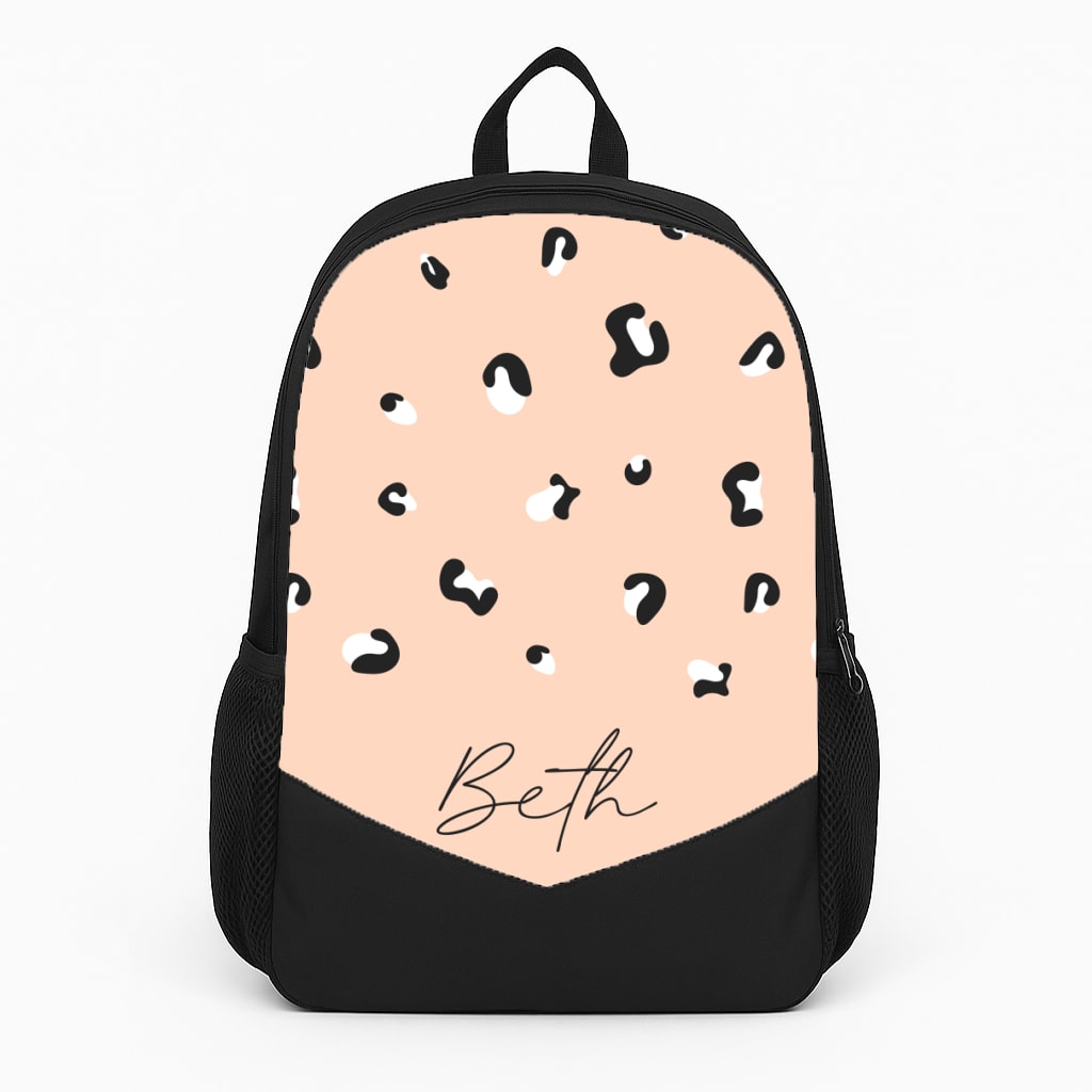 Personalised Name Cheetah Print Backpack