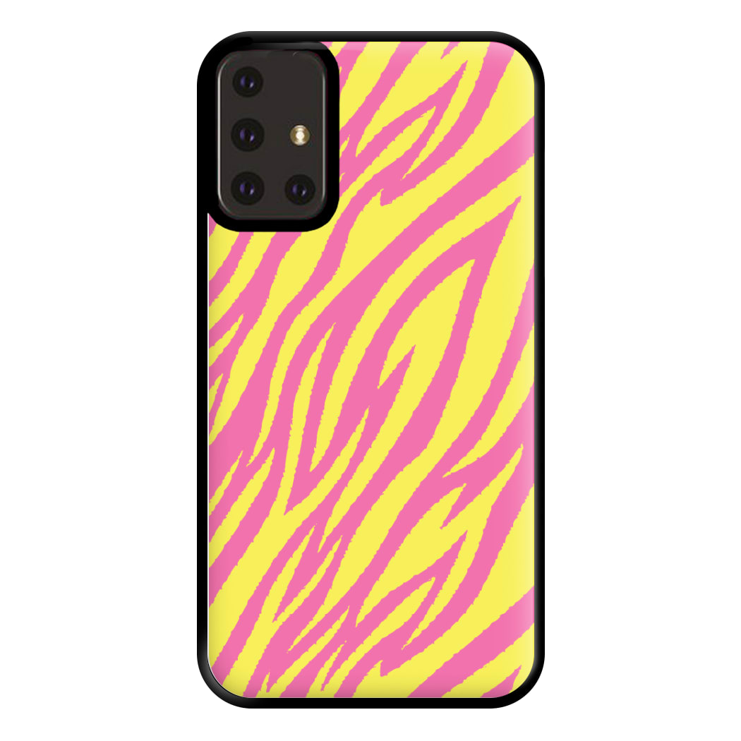 Neon Zebra Print Phone Case for Galaxy A71