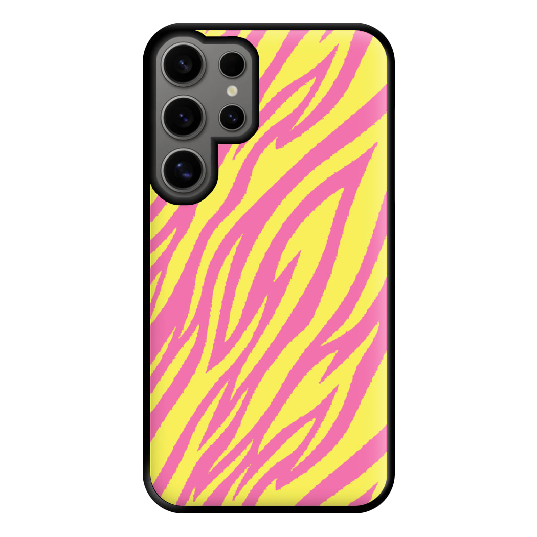 Neon Zebra Print Phone Case for Galaxy S24 Ultra