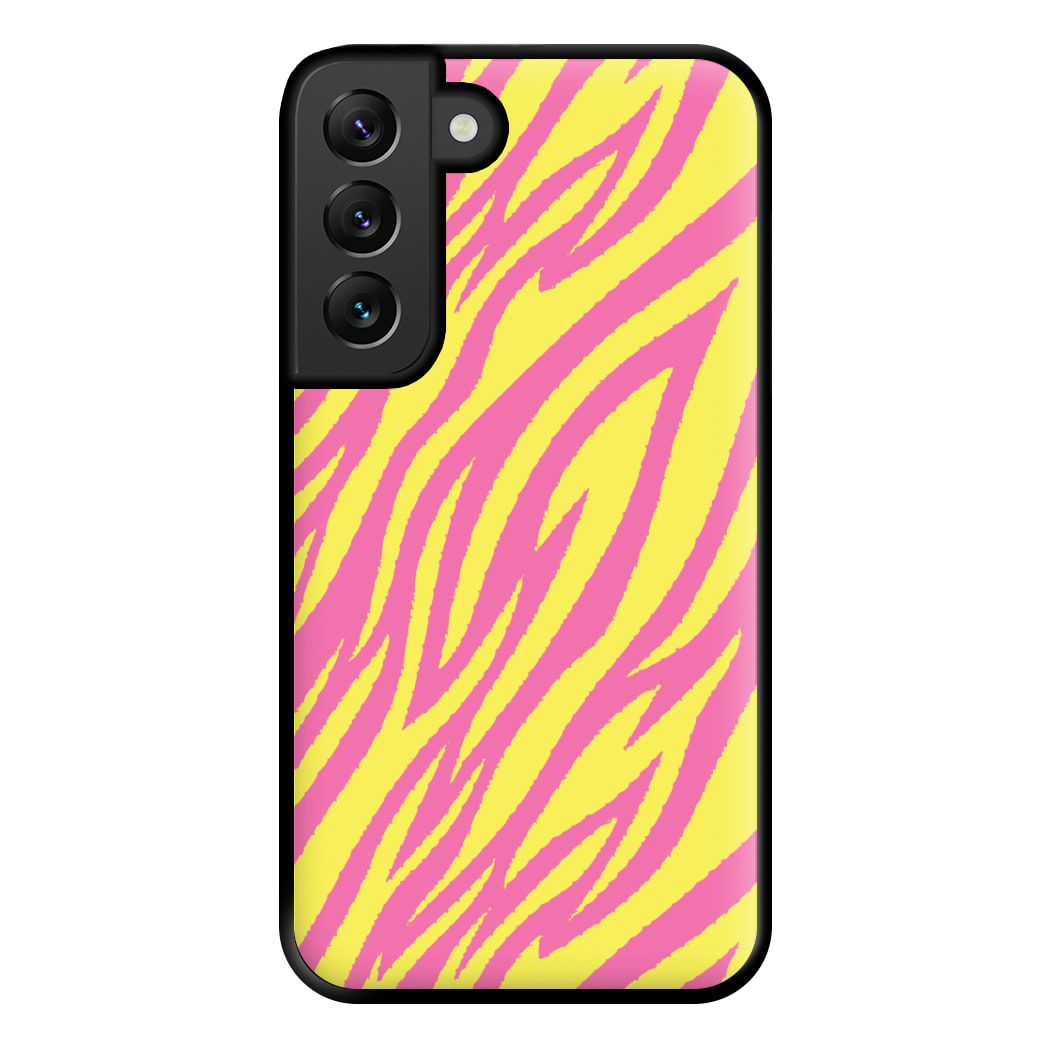 Neon Zebra Print Phone Case for Galaxy S22 Plus
