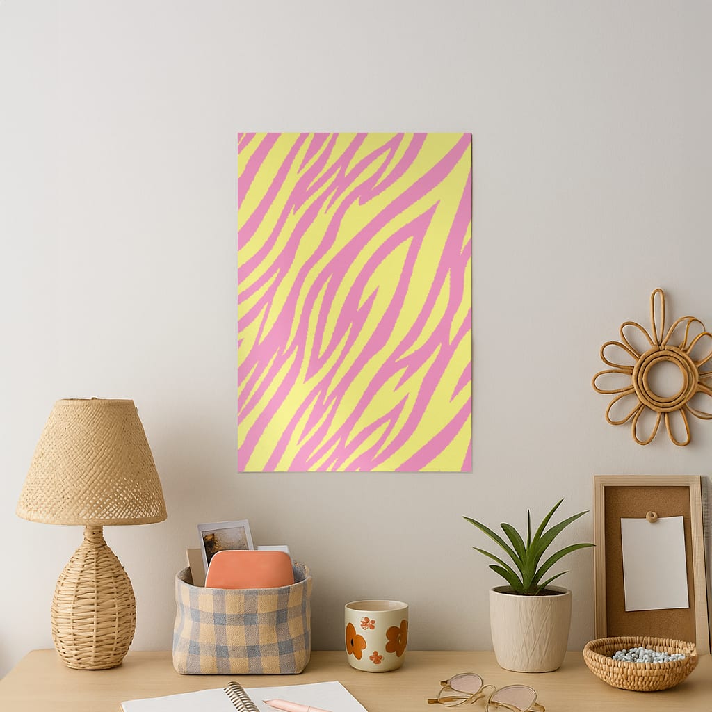 Neon Zebra Print Art Print