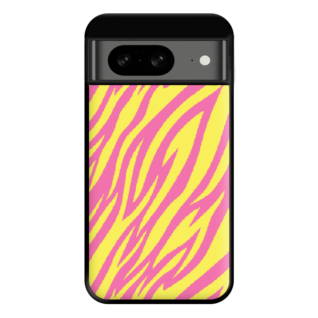 Neon Zebra Print Phone Case for Google Pixel 8