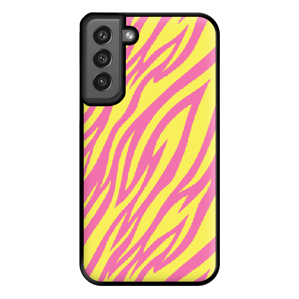Neon Zebra Print Phone Case for Galaxy S21FE