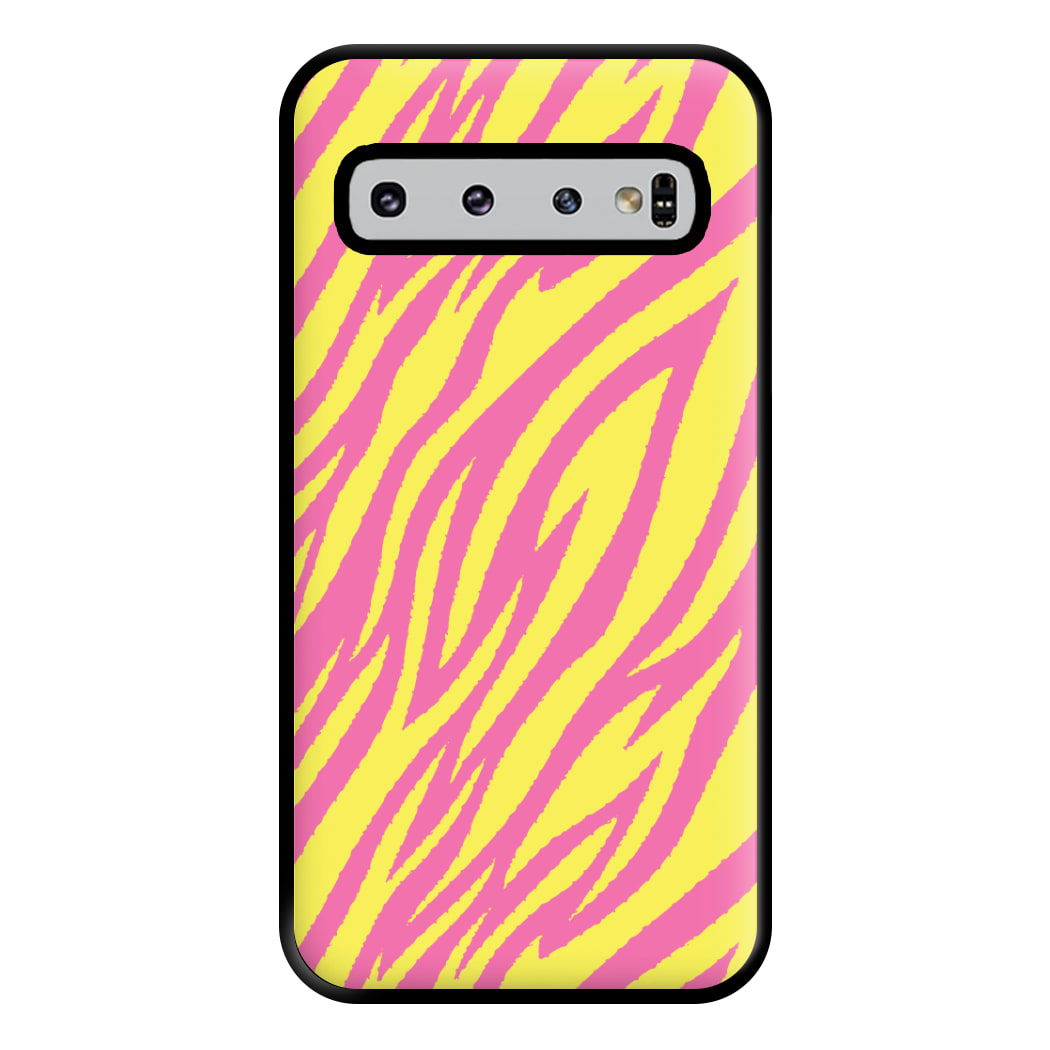 Neon Zebra Print Phone Case for Galaxy S10 Plus