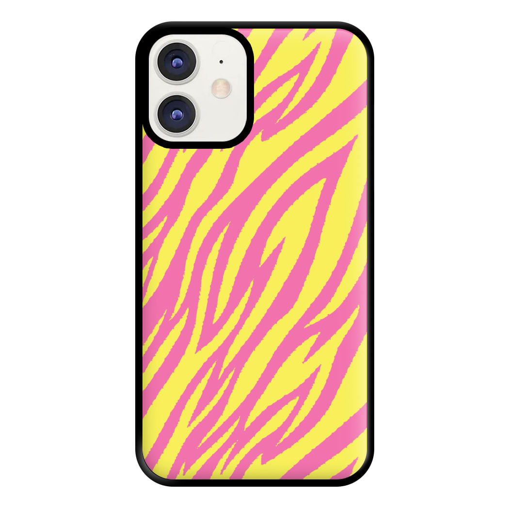 Neon Zebra Print Phone Case for iPhone 12 / 12 Pro