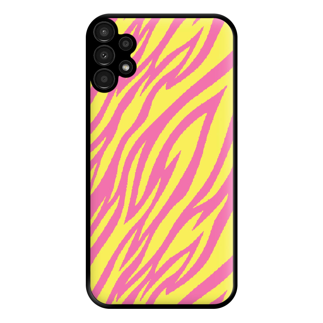 Neon Zebra Print Phone Case for Galaxy A13