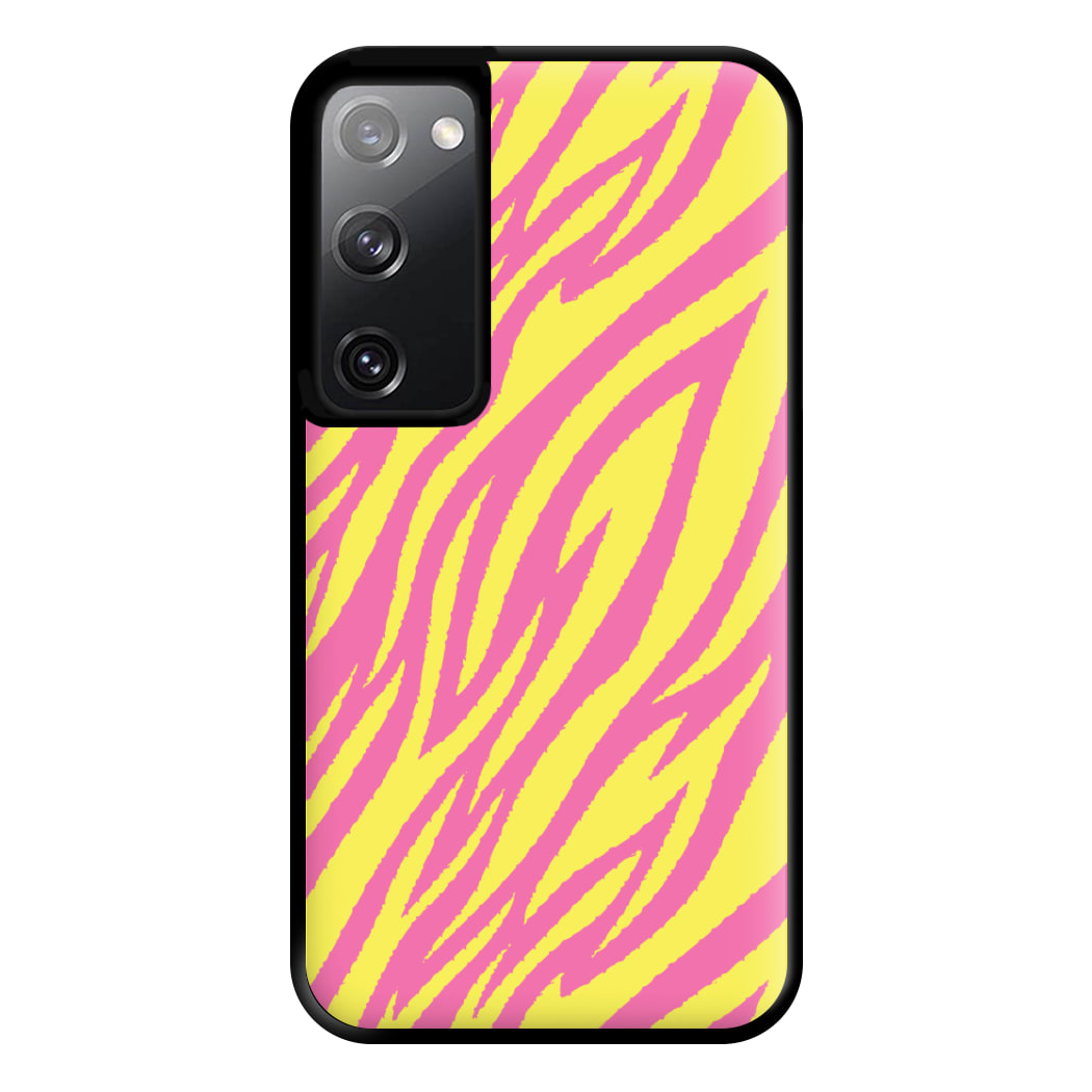 Neon Zebra Print Phone Case for Galaxy S20