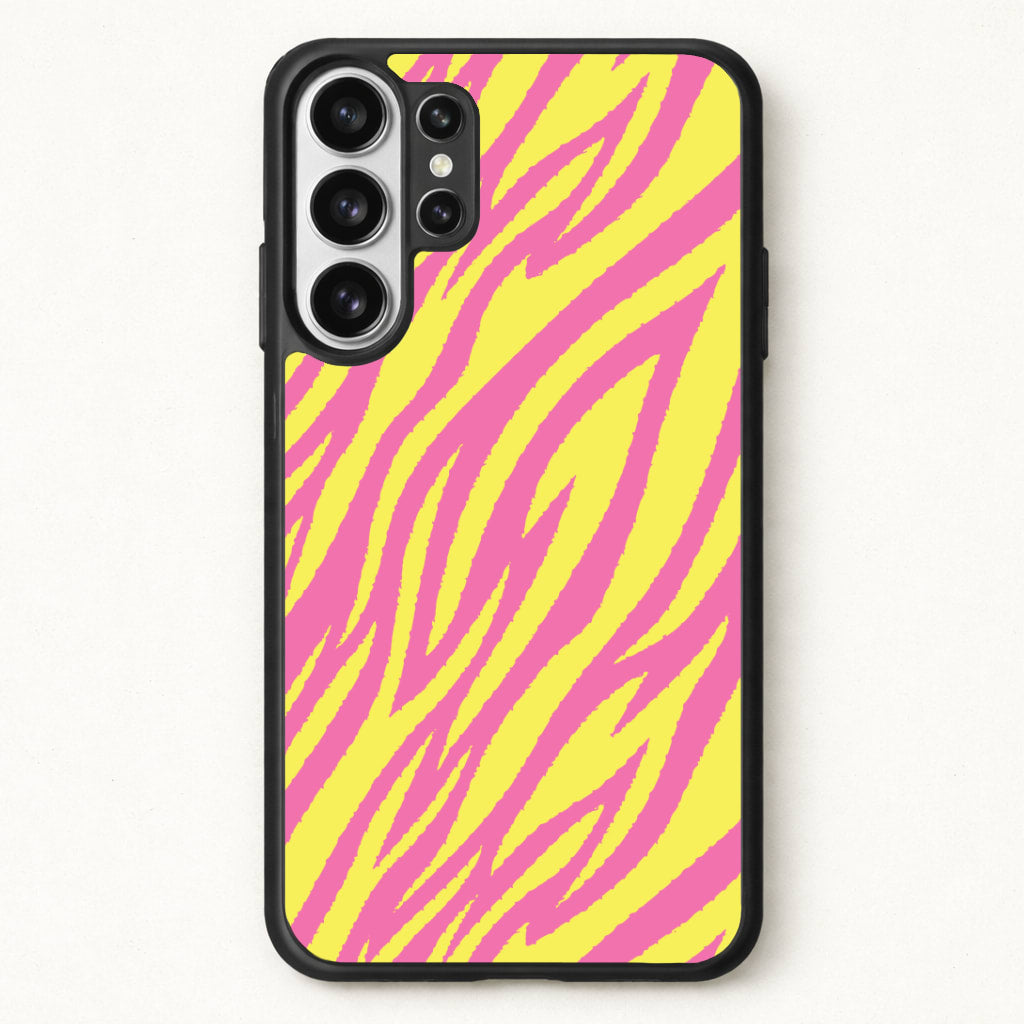 Neon Zebra Print Phone Case for Galaxy S26 Ultra