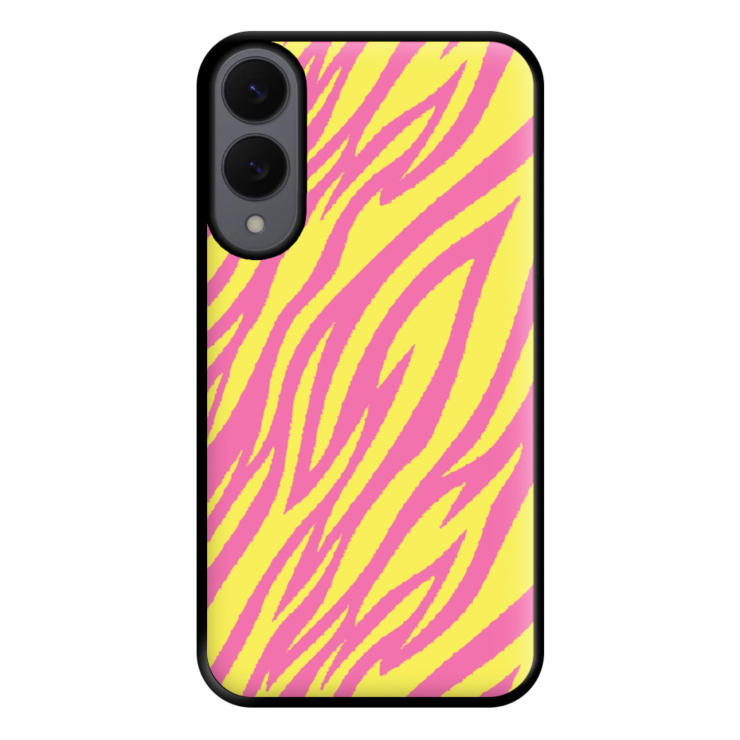 Neon Zebra Print Phone Case for Galaxy S25 Edge