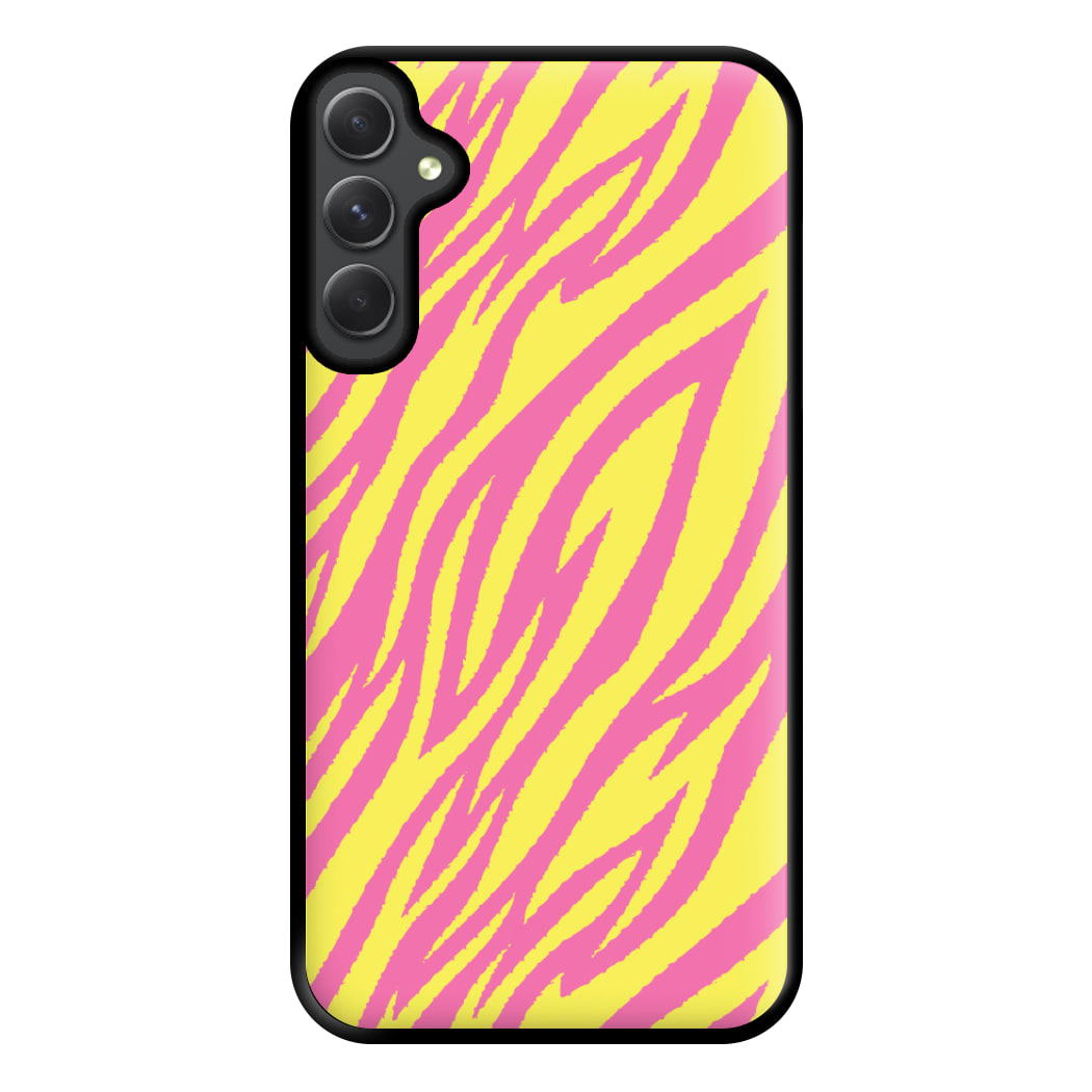 Neon Zebra Print Phone Case for Galaxy A14